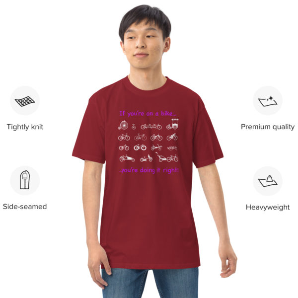 Bikes: You're doing it right | Men’s premium heavyweight tee - Image 2